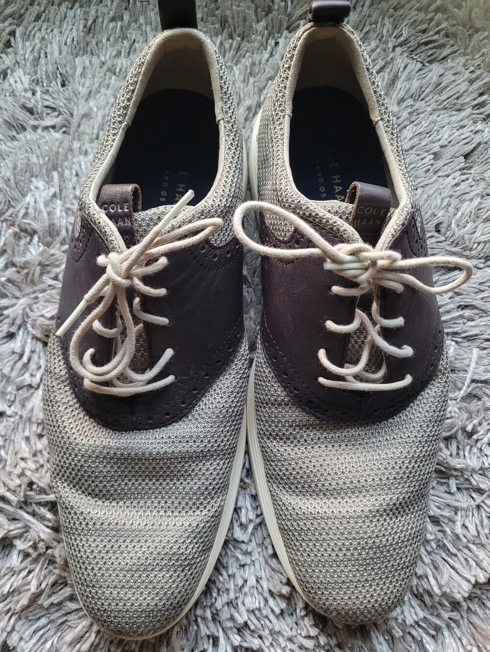 Cole Haan Two-Tone Knit Oxford in Gray & Brown